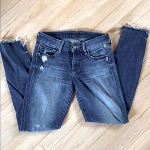 Distressed Blue Jeans